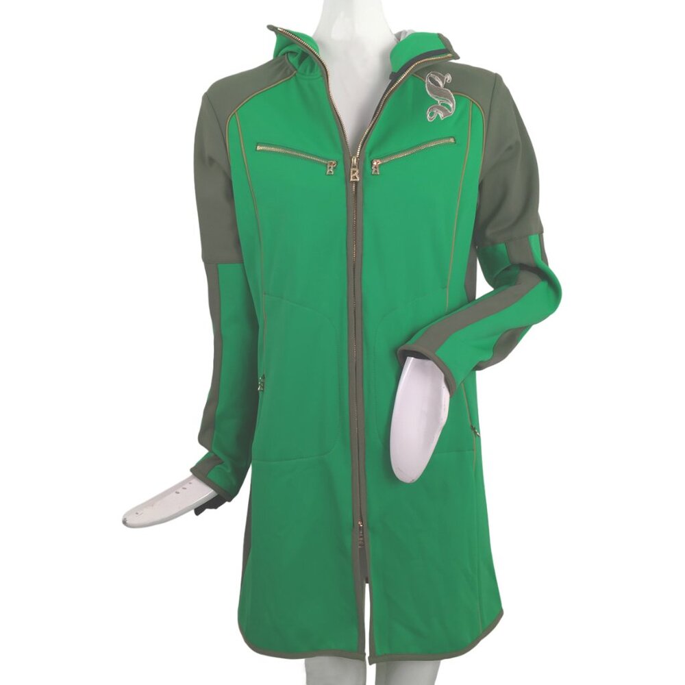 NEW Bogner Jacket! Green With Gorgeous Embroidery Long Stretchy Underlayer
